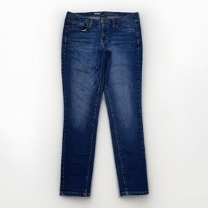 Mossimo Jeans Womens 8S/29 Mid Rise Skinny Power Stretch Blue Measures 30 x 27